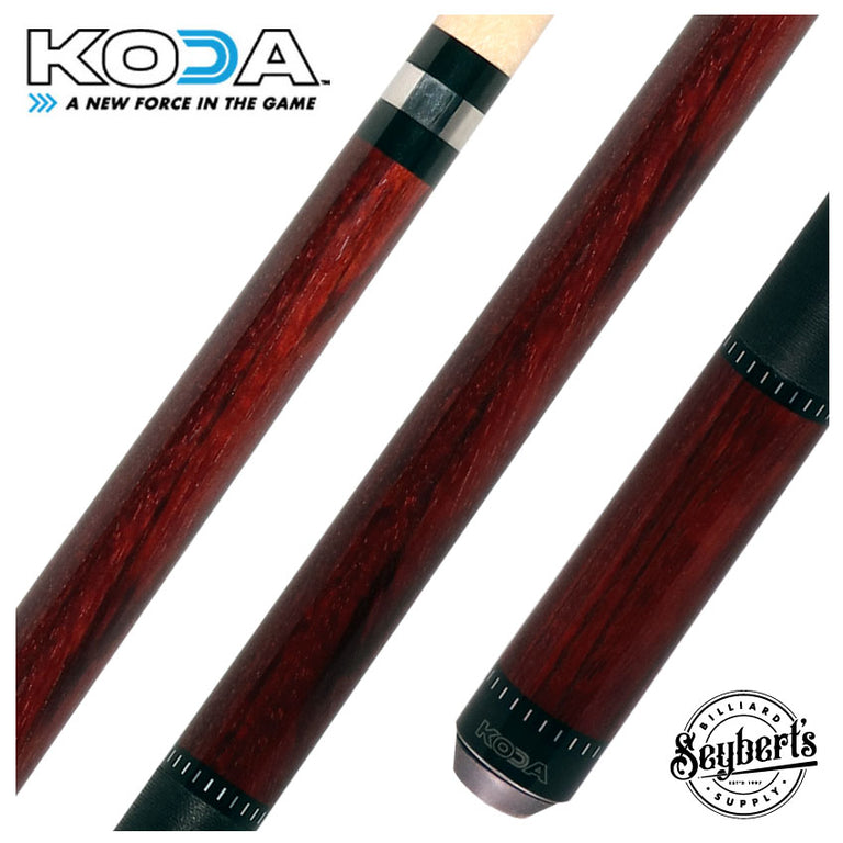 KODA Cocobolo-Stained Zebrawood Pool Cue with Linen Wrap
