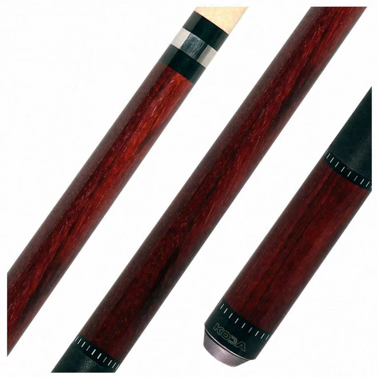 KODA Cocobolo-Stained Zebrawood Pool Cue with Linen Wrap