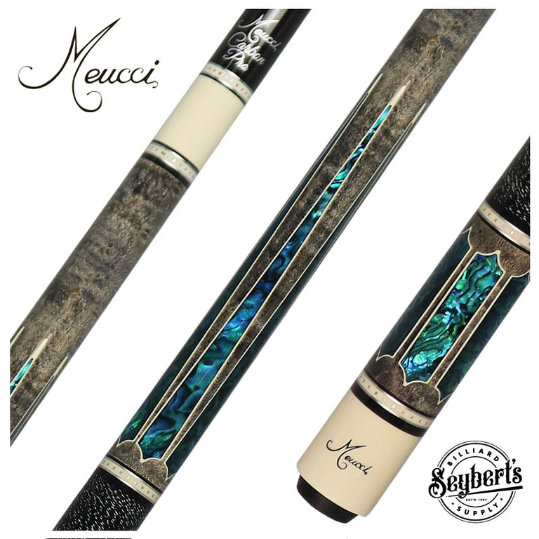 Meucci 2020 Cue - Grey - Blue Pearl - Black/White Wrap - Carbon Shaft