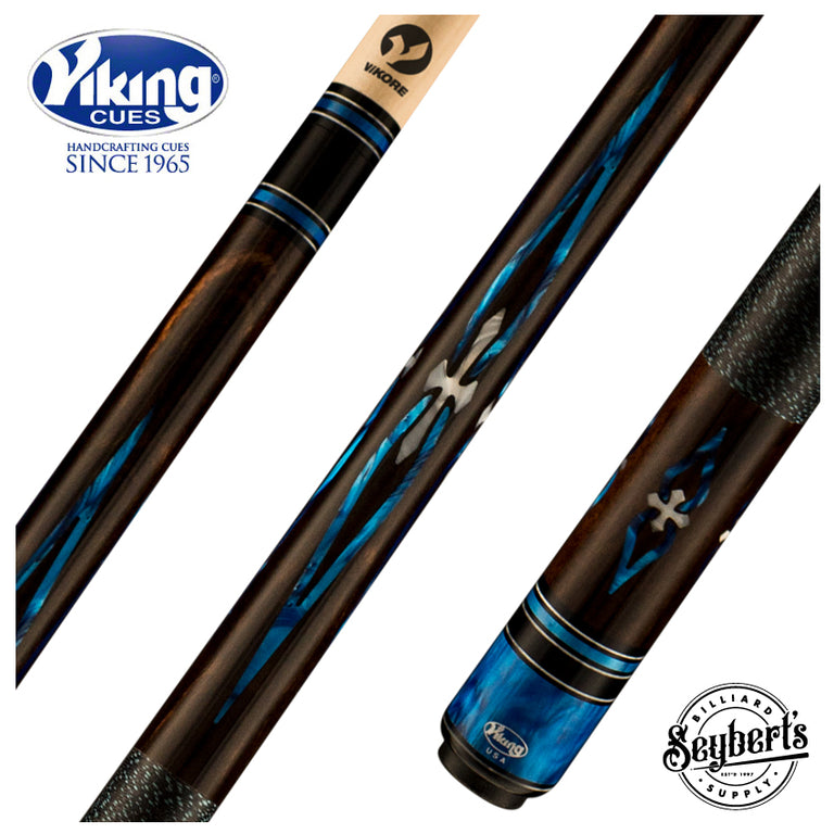 Viking IM0700 Impero Series Play Cue - West African Ebony with 24 Blue Premium Pearl Inlays