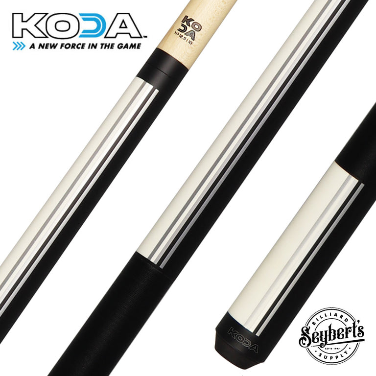 KODA Split Design Black and White Graphic Pool Cue - KD29WH