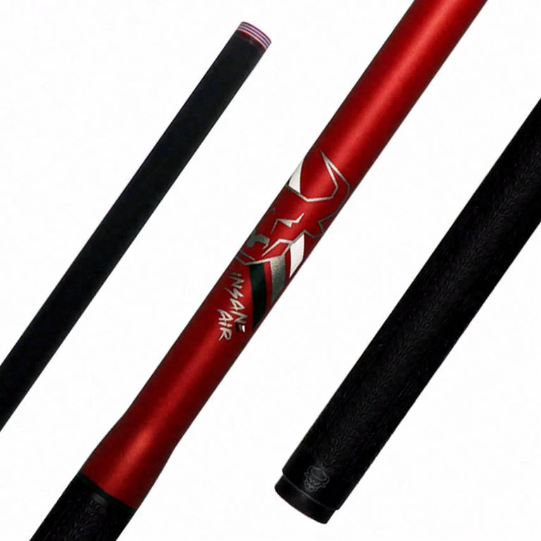 Bull Carbon Ruby Red Insane Air Jump Cue with Multi-Zone Sport Grip Wrap