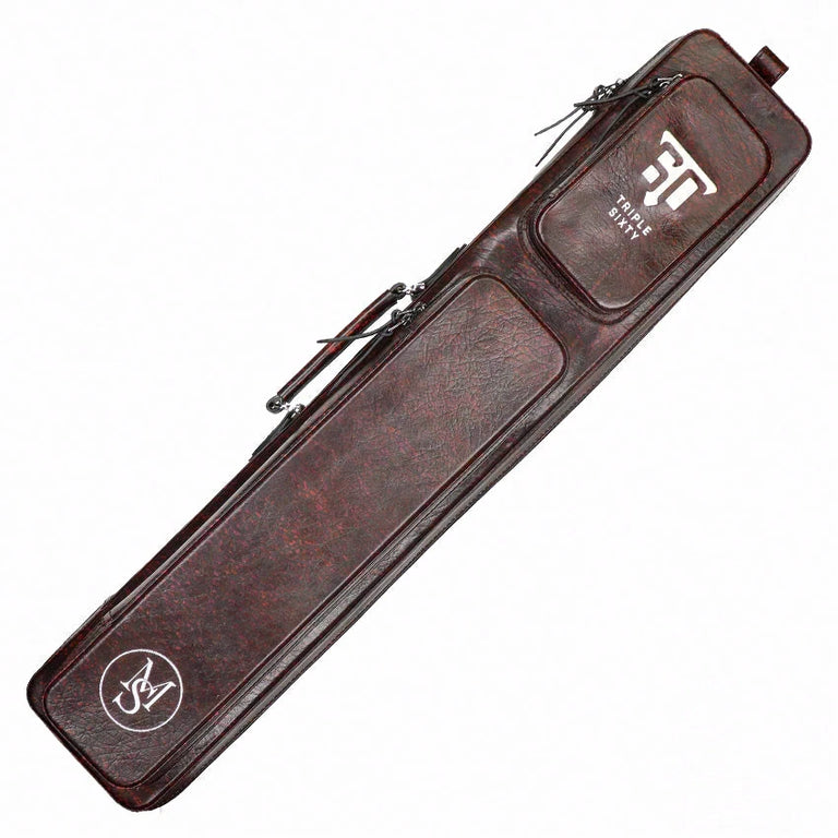 Triple 60 Margaret Styer Limited Edition 3x6 Signature Two-Tone Burgundy/Red Leather Butterfly Soft Cue Case