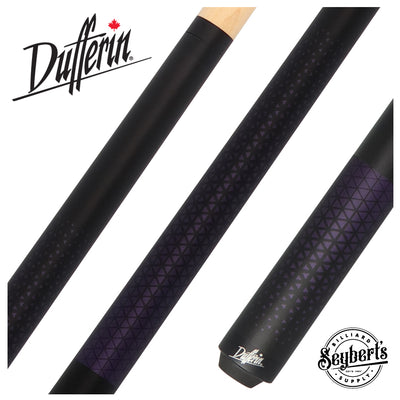 Dufferin Matte Black with Purple Triangle Design Wrapless Graphic Pool Cue - D349