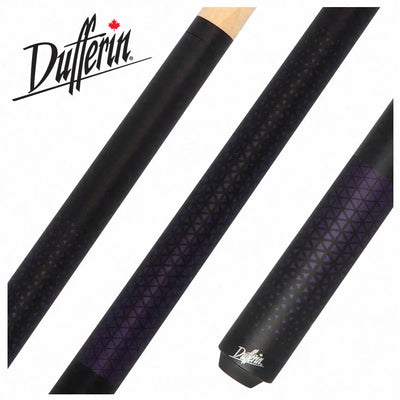 Dufferin Matte Black with Purple Triangle Design Wrapless Graphic Pool Cue - D349
