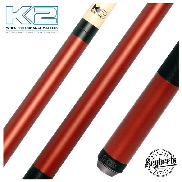 K2 Matte Metallic Copper Pool Cue with 12.50mm K2 LD Shaft