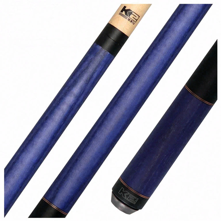 K2 Purple-Stained Ash No Wrap Pool Cue with 12.50mm K2 LD Shaft