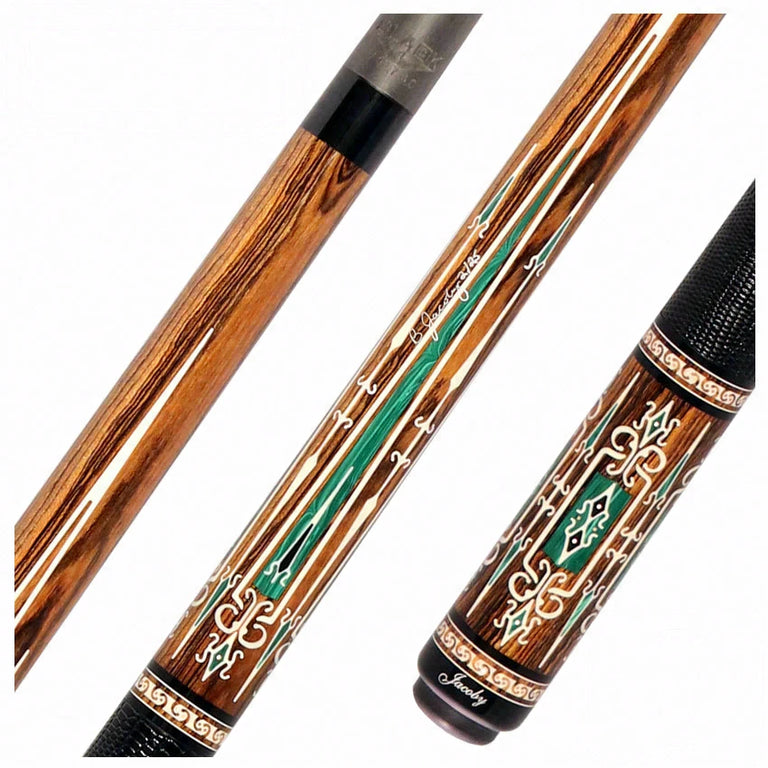 Jacoby Bocote with Malachite and White Juma Pool Cue with 12.70mm Jacoby Black V4 Carbon Shaft