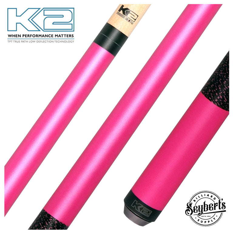 K2 Matte Metallic Pink Pool Cue with 12.50mm K2 LD Shaft