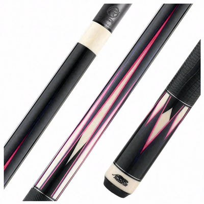 Predator Truesplice 16 Ebony Forearm with Purple and Pink Veneers Pool Cue with Lizard Wrap - Radial