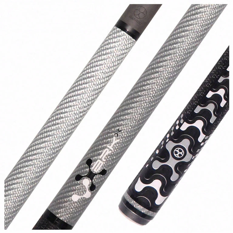 Poison VX BRKX Sport Wrap Jump/Break Pool Cue - Gray and Black with Venom Carbon Shaft