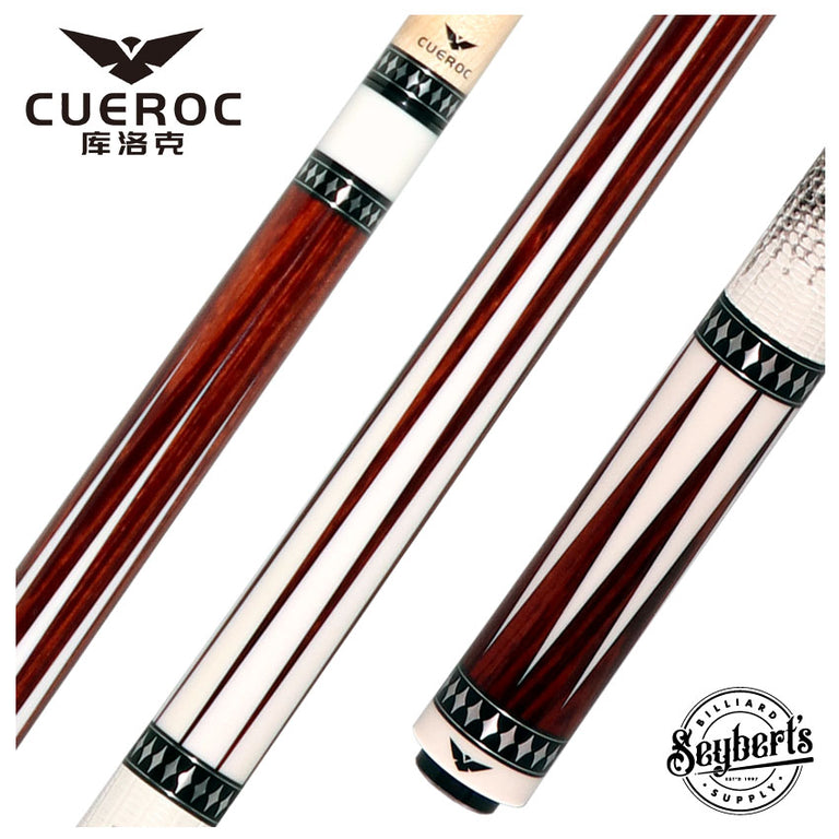 Cueroc Pterosaur Rengas with White Juma Points Pool Cue with Ring-Tailed Lizard Wrap