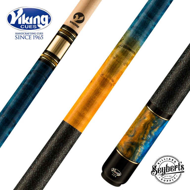 Viking TW0116 Twilight Series Play Cue - Ocean Blue & Yellow Sunflower Stain with Ocean Glow Premium Pearl