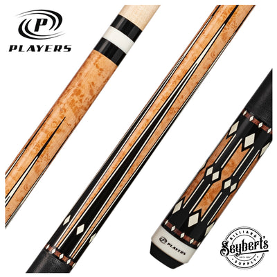 Players Light Coffee Stain with Black Points Graphic Series Pool Cue - G4142