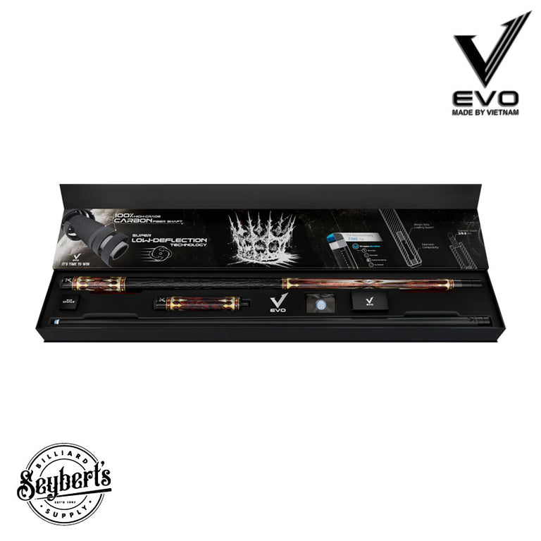 EVO Crown Series Ancient Oak Leather Wrap Pool Cue Maxbing Edition