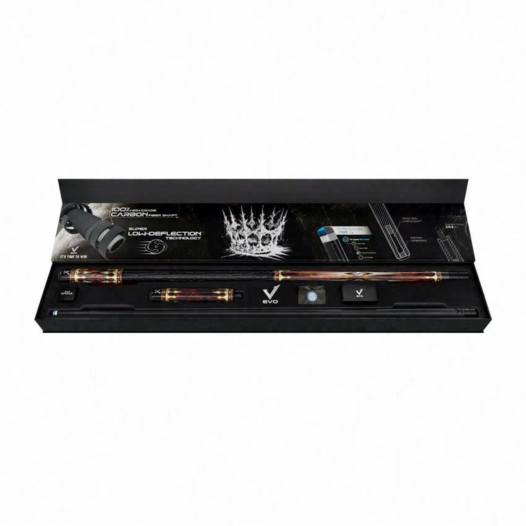 EVO Crown Series Ancient Oak Leather Wrap Pool Cue Maxbing Edition