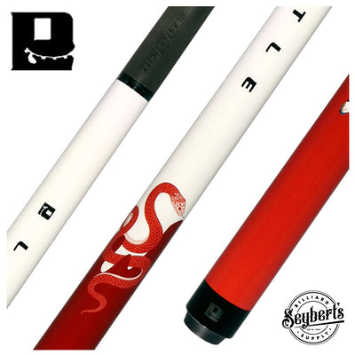 Little Monster Red Snake Graphic No Wrap Play Cue with Carbon Fiber Shaft