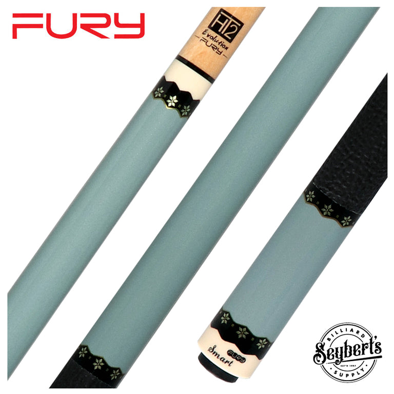 Fury Metallic Gray Pool Cue with Sharkskin Leather Wrap - FUCA9