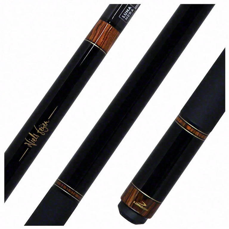 Longoni Niels Fijen Sparkle Leather Pool Cue with Luna Nera American Pure Graphite Shaft - LG24706