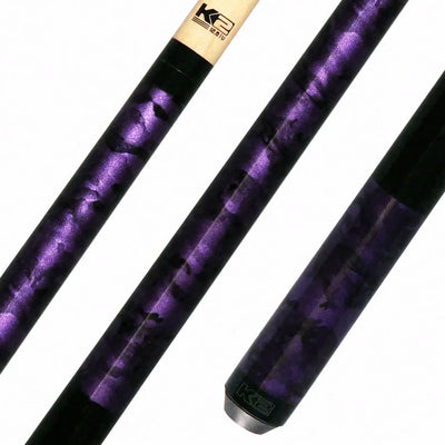 K2 Matte Purple Smoke Graphic No Wrap Pool Cue with 12.5mm LD Shaft