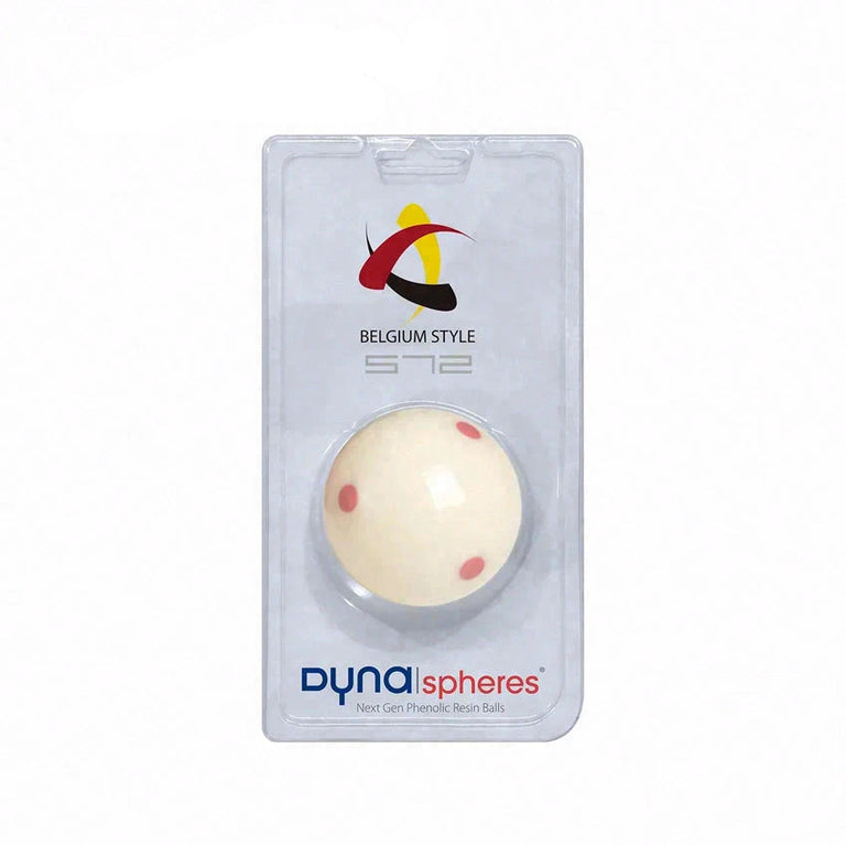 Dynaspheres Belgium 572 Cue Ball - 6 Red Dot