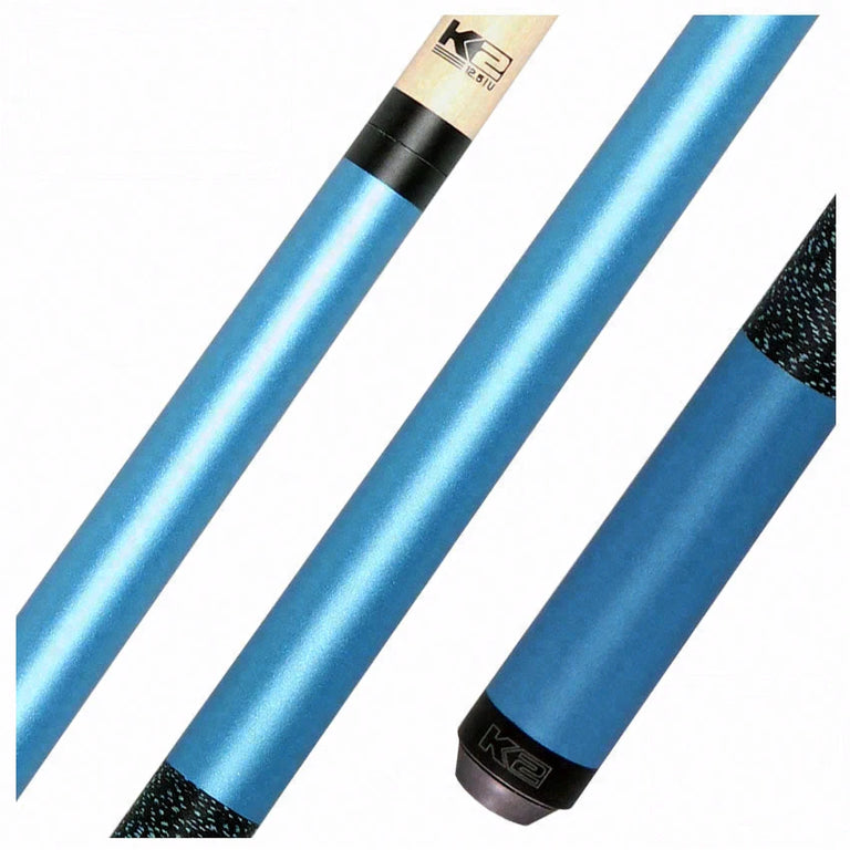 K2 KL109 Matte Metallic Blue Pool Cue with 12.50mm K2 LD Shaft - KL109