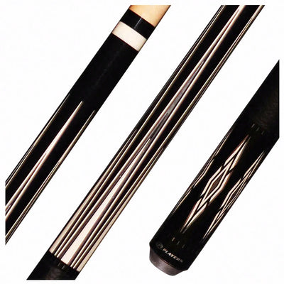 Players Exotic Series Midnight Black with Silver Graphic Pool Cue - E2305