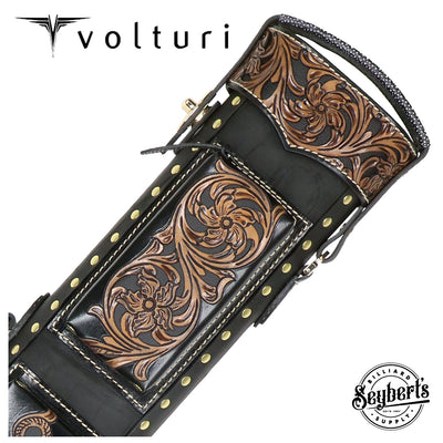 Volturi Custom Black Genuine Crocodile 4X8 Hard Pool Cue Case