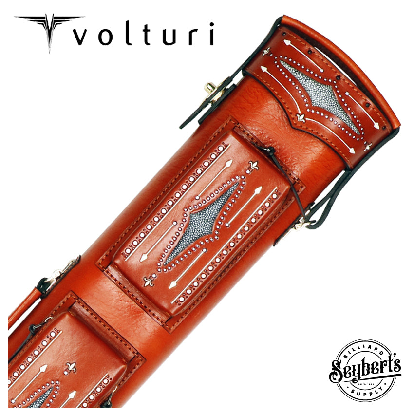 Volturi Classic Style Brick Orange 4x8 Hard Pool Cue Case