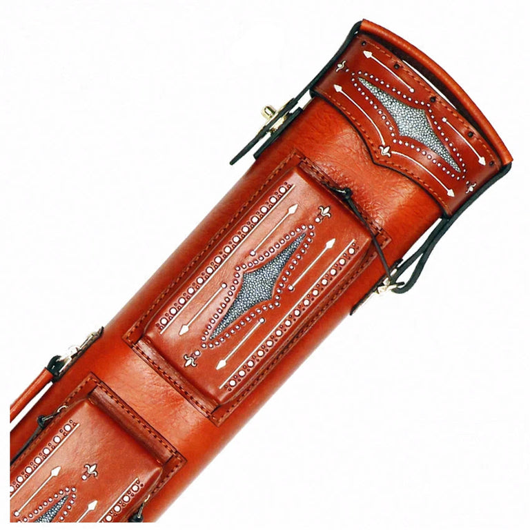Volturi Classic Style Brick Orange 4x8 Hard Pool Cue Case - VCCS4X8OR