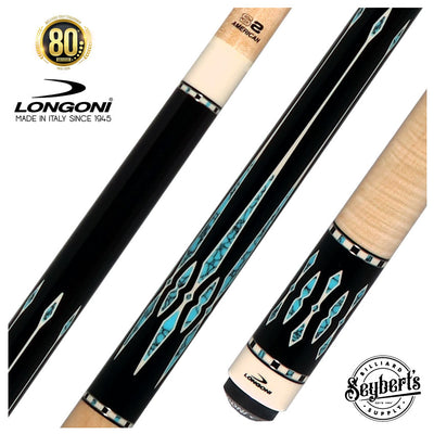 Longoni Black Mamba II Natural No Wrap Pool Cue with VP2 - S2 American Shaft