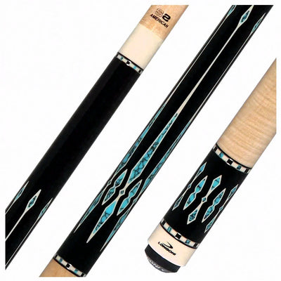 Longoni Black Mamba II Natural No Wrap Pool Cue with VP2 - S2 American Shaft