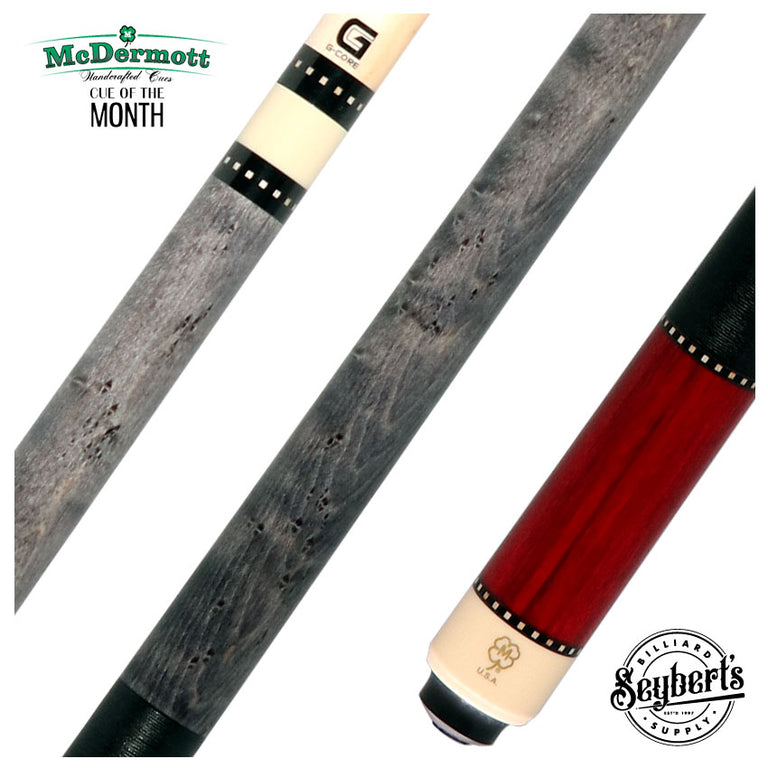 McDermott Gray-Stained Birdseye Maple and Dymondwood Cue of the Month with G-Core Shaft