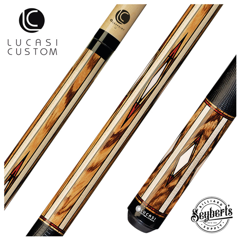 LucasiカスタムアンティークStained Curly MapleビリヤードCue with