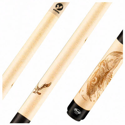 Viking De-Cues Series Khaki-Stained Maple with Fire Branded Eagle Play Cue - DE0400