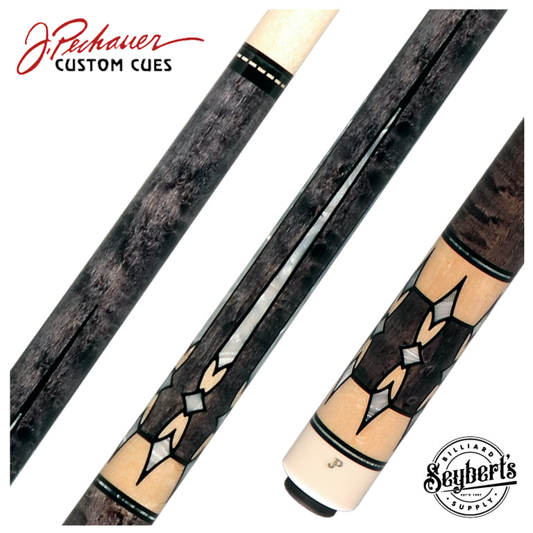 Pechauer JP T Series Smoke-Stained Maple with Pearl Point Inlays No Wrap Pool Cue