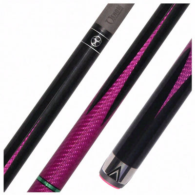 Poison Maelith No Wrap Pool Cue - Pink and Black with 12.4mm Venom Carbon Shaft