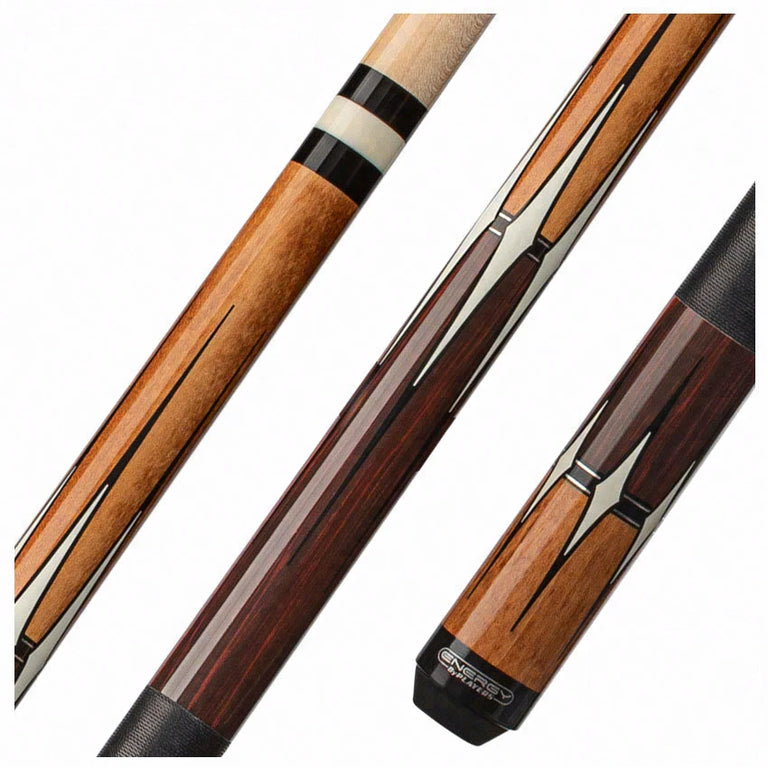 Players Energy Series Maple and Rengas Graphic Pool Cue with Black Linen Wrap