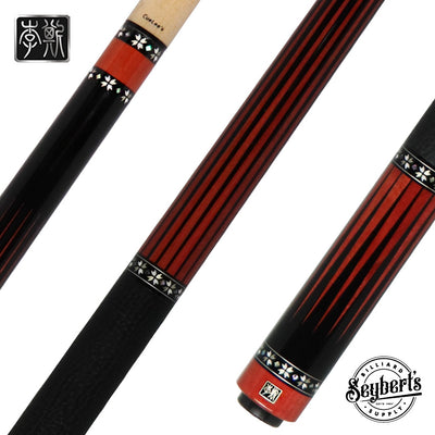 Cuelees Begonia Pool Cue with Black Sharkskin Wrap - LS-B08