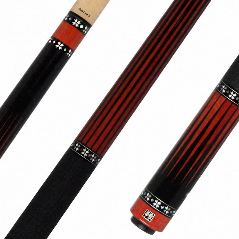 Cuelees Begonia Pool Cue with Black Sharkskin Wrap - LS-B08