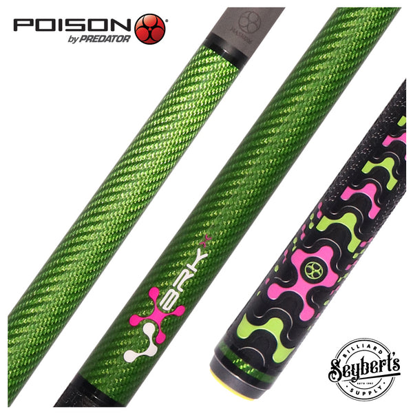 トミポップショット195 ビーコン180 Poison VX BRKX Sport Wrap Jump/Break Pool Cue - Green and Pink