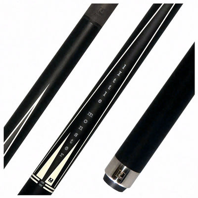 Little Monster Matte Black with White Points Graphic No Wrap Play Cue with Carbon Fiber Shaft