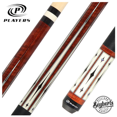 Players Coffee Stain with Sim. Bone Points Graphic Series Pool Cue - G4143