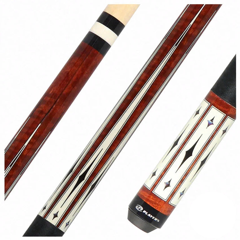 Players Coffee Stain with Sim. Bone Points Graphic Series Pool Cue - G4143