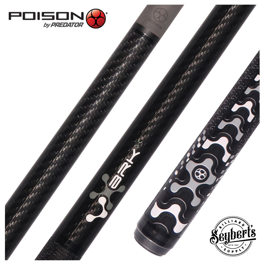 Poison VX BRKX Sport Wrap Jump/Break Pool Cue - Black and Gray
