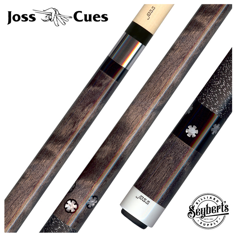 Joss Gray Stained Maple with Notched Pearl Dot Inlays Pool Cue - JC20-51