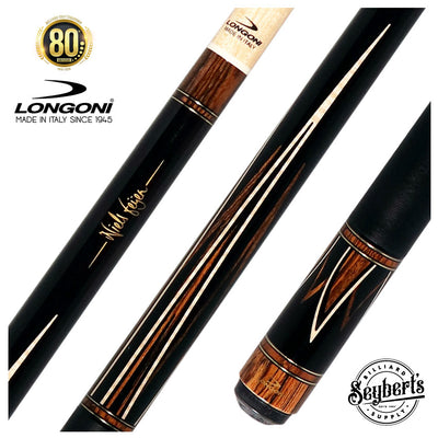 Longoni Niels Fijen Flames Irish Linen Pool Cue with S20 American Wood Shaft - LG24567