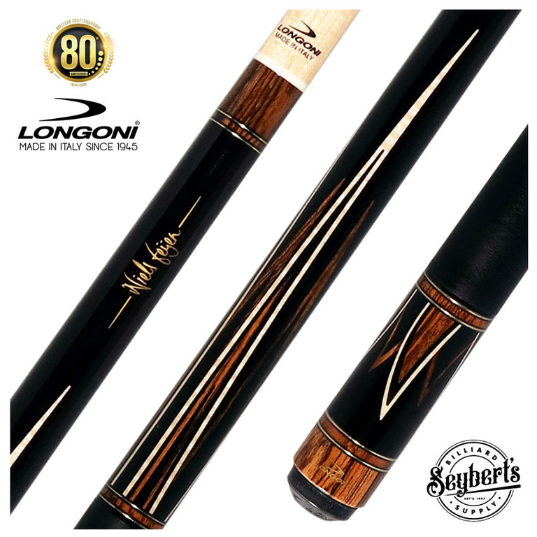 Longoni Niels Fijen Flames Irish Linen Pool Cue with S20 American Wood Shaft - LG24567