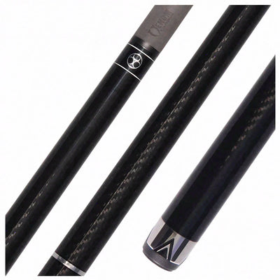 Poison Maelith No Wrap Pool Cue - Black with 12.4mm Venom Carbon Shaft