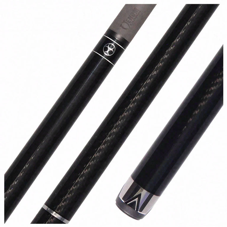 Poison Maelith No Wrap Pool Cue - Black with 12.4mm Venom Carbon Shaft
